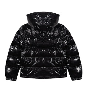 TRAPSTAR IRONGATE DETACHABLE HOODED PUFFER JACKET - SHINY BLACK