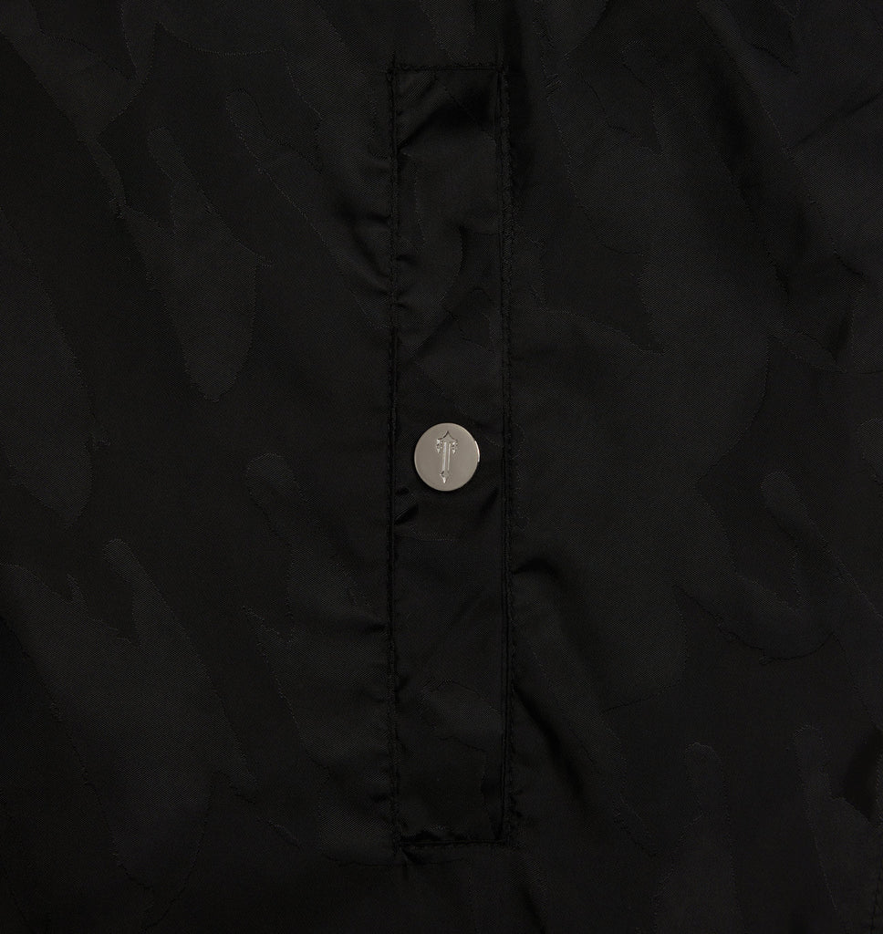 TRAPSTAR IRONGATE T JACQUARD WINDBREAKER JACKET - BLACK