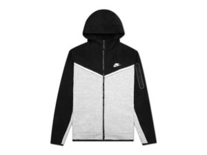 NIKE TECH FLEECE HOODIE - BLACK, GREY & WHITE (NEW SEASON)
