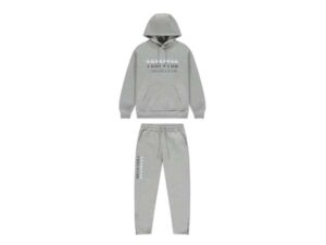 TRAPSTAR CHENILLE DECODED 2.0 HOODED TRACKSUIT - GREY / ICE BLUE