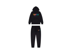 TRAPSTAR BLACK CANDY FLAVOURS CHENILLE DECODED HOODED TRACKSUIT