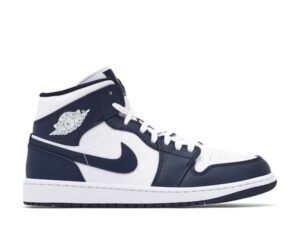 AIR JORDAN 1 MID WHITE METALLIC GOLD OBSIDIAN
