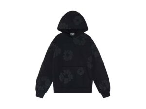 DENIM TEARS COTTON WREATH HOODIE BLACK MONOCHROME
