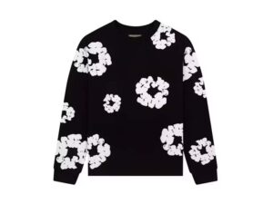 DENIM TEARS LONG SLEEVE COTTON WREATH T-SHIRT BLACK