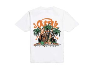 SYNAWORLD PALM TREE T-SHIRT - WHITE/ORANGE