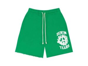 DENIM TEARS UNIVERSITY SHORTS GREEN